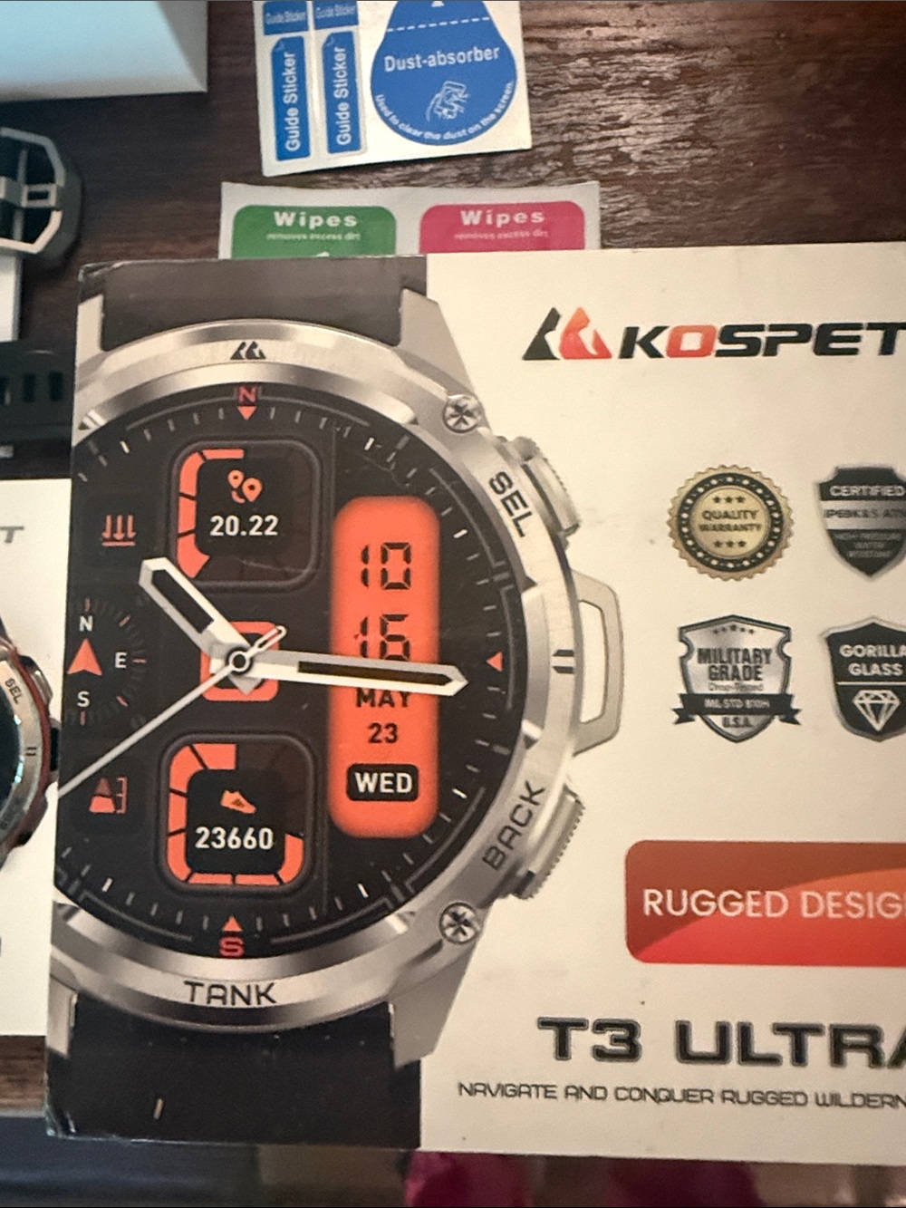 T3 Ultra Rugged Smartwatch - Kospet Black
